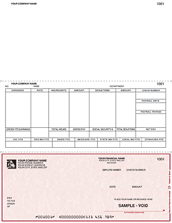 Custom Laser Payroll Checks For DACEASY®, 8 1/2" x 11", 2-Part, Box Of 250