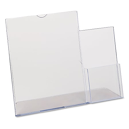 Deflecto Side Pocket Superior Image Sign Holder - 11" Width x 8.5" Height - Plastic - Clear - 1 Each