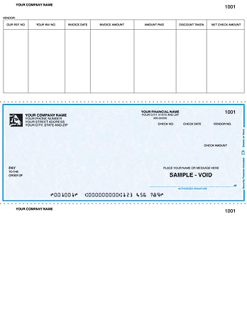 Laser Accounts Payable Checks For Sage Peachtree®, 8 1/2" x 11", Box Of 250, AP34, Middle Voucher