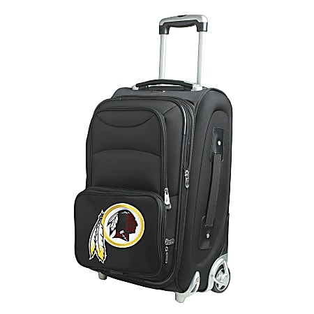 Denco Nylon Expandable Upright Rolling Carry-On Luggage, 21"H x 13"W x 9"D, Washington Redskins, Black