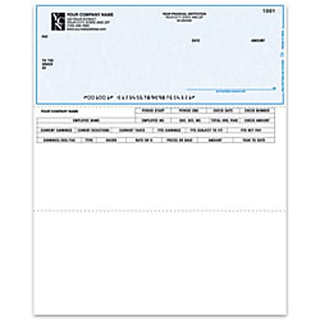 Custom Laser Payroll Checks For ACCPAC®, 8 1/2"