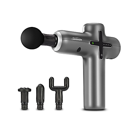 Sunbeam 16976 Compact Percussive Massage Gun, Gray