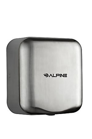 Alpine Industries Hemlock 120 Volt Steel Electric Commercial Automatic Touchless Hand Dryer, Stainless Steel