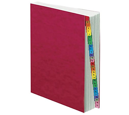 Pendaflex Pressguard Exp 1-31 Index Desk File - 31x Divider(s) - Printed Tab(s) - Digit - 1-31 - Letter - 11014