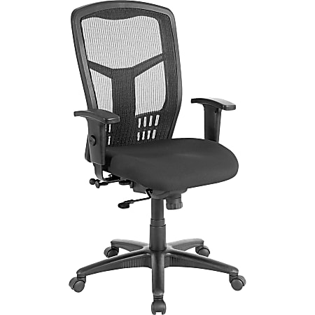 Lorell Ergonomic MeshFabric High Back Chair Synchro Tilt Black