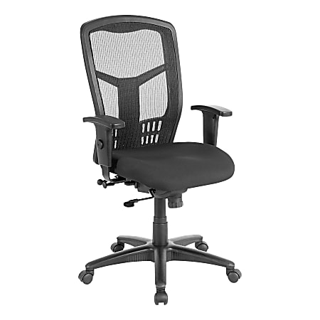 Lorell® Ergonomic Mesh/Fabric High-Back Chair, Synchro Tilt, Black