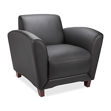 Lorell® Accession Bonded Leather Reception Club Chair, Black