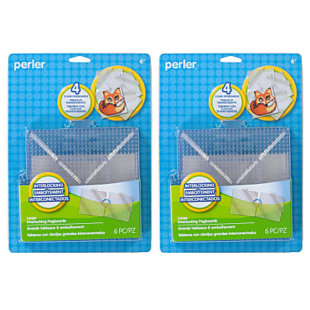 Perler Large Clear Pegboards, Clear, 4 Pegboards Per Pack, Set Of 2 Packs