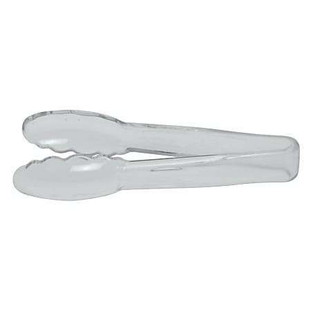 Cambro Plastic Tongs, Scallop Grip, 6", Clear, Pack Of 12 Tongs