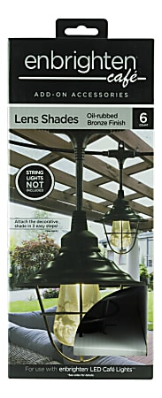 Enbrighten Café Light Shades, Bronze, Pack Of 6 Shades