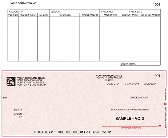 Continuous Accounts Payable Checks For RealWorld®, 9 1/2" x 7", Box Of 250, AP28, Bottom Voucher