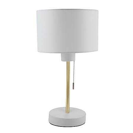 Realspace&trade; Belsi Executive Shaded Desk Lamp With USB-Charging Port, 19"H, White