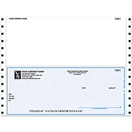 Custom Continuous Multipurpose Voucher Checks For One Write Plus® / MAS90 / MAS200 / MAS500®, 9 1/2" x 7", Box Of 250