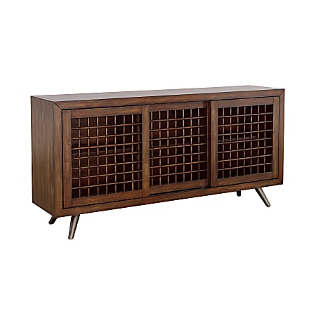 Coast to Coast Brixton Credenza With Sliding Doors, 33”H x 68”W x 16”D, Manchester Brown