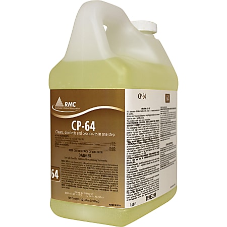 RMC CP-64 Cleaner - For Toilet - Concentrate - 64 fl oz (2 quart) - Fresh Lemon Scent - 4 / Carton - Disinfectant - Yellow RMC CP-64 Cleaner - For Toilet - Concentrate - 64 fl oz (2 quart) - Fresh Lemon Scent - 4 / Carton - Disinfectant - Yellow