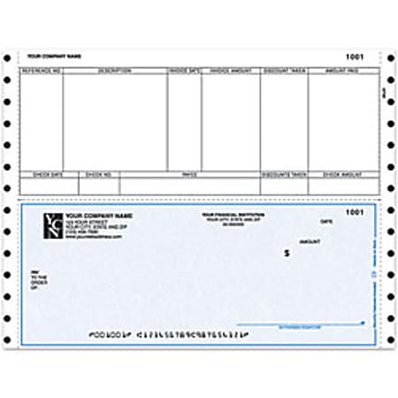 Custom Continuous Accounts Payable Checks For Sage Peachtree®, 9 1/2" x 7", 2-Part, Box Of 250
