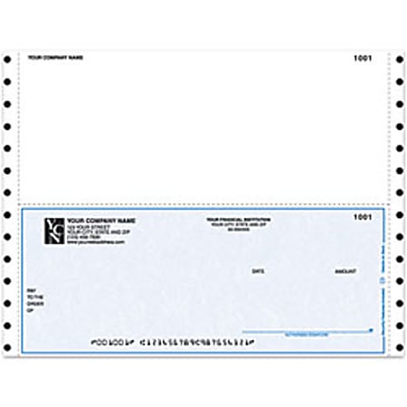 Custom Continuous Multipurpose Voucher Checks For One Write Plus® / MAS90 / MAS200 / MAS500®, 9 1/2" x 7", 2-Part, Box Of 250