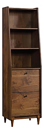 Sauder® Harvey Park 71"H Narrow 3-Shelf Bookcase With File, Grand Walnut