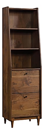 Sauder® Harvey Park Bookcase, Narrow, With File, 3 Shelf, Grand Walnut