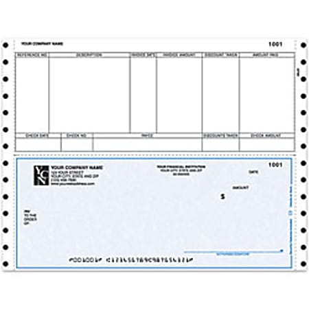 Custom Continuous Accounts Payable Checks For Sage Peachtree®, 9 1/2" x 7", 3-Part, Box Of 250