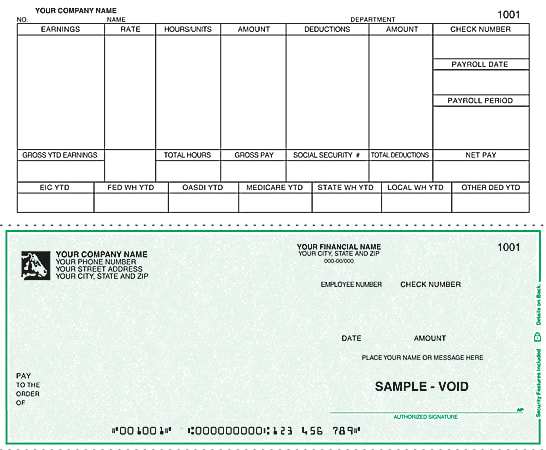 Custom Continuous Payroll Checks For DACEASY®, 9 1/2" x 7", 3-Part, Box Of 250