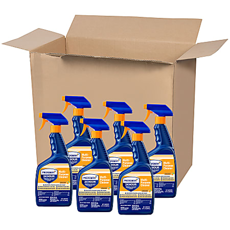 Microban&reg; Professional 24-Hour Disinfectant Multipurpose Cleaner, Citrus, 32 Oz, Pack Of 6 Bottles