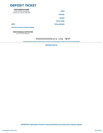Clarke Custom Laser Deposit Tickets, 2 Part, Quickbooks® Compatible, 8 1/2" x 11", Box Of 250