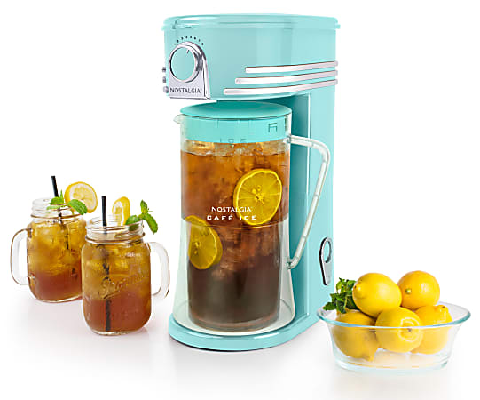 Nostalgia NCIT3PLSAQ Ice Tea Coffee Maker Aqua - Office Depot