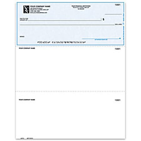 Custom Laser Multipurpose Voucher Checks, With Lines For Quicken® / Quickbooks® / Microsoft®, 8 1/2" x 11", 2-Part, Box Of 250