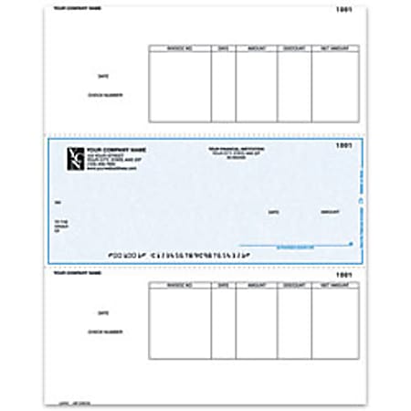 Laser Accounts Payable Checks For Sage Peachtree®, 8 1/2" x 11", Box Of 250, AP21, Middle Voucher