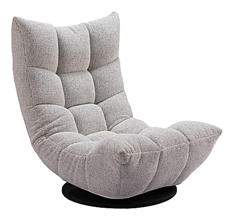 Zuo Down Go Polyester Swivel Accent Chair, Ash Gray