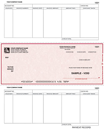Laser Accounts Payable Checks For RealWorld®, 8 1/2" x 11", Box Of 250, AP54, Middle Voucher