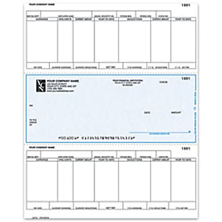 Custom Laser Payroll Checks For Sage Peachtree®, 8 1/2" x 11", Box Of 250