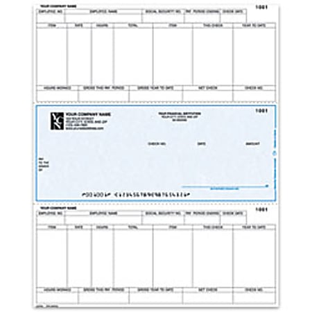 Laser Payroll Checks For Sage Peachtree®, 8 1/2" x 11", Box Of 250, CP45, Middle Voucher