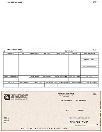 Custom Laser Payroll Checks For DACEASY®, 8 1/2" x 11", Box Of 250