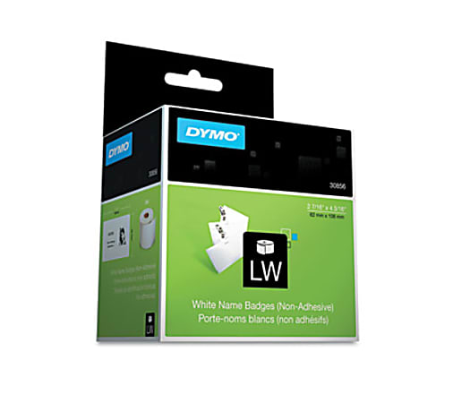 Dymo® Non-Adhesive LabelWriter Name Badge Labels, 2.44" x 4.19", White, Roll Of 250