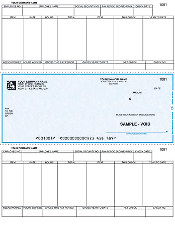 Custom Laser Payroll Checks For Sage 50 U.S., 8-1/2" x 11", Box of 250