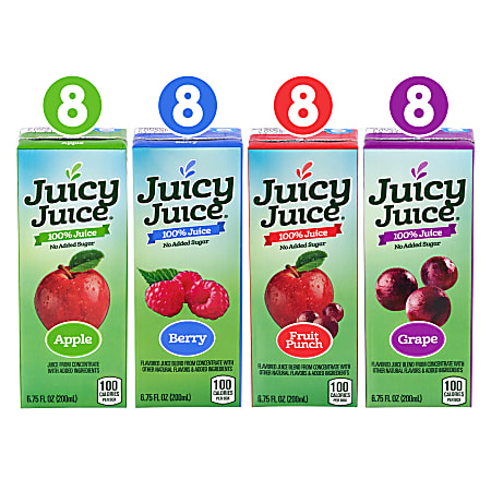 Juicy Juice Juice Variety Pack 6.75 Oz Pack Of 32 Juices - Office