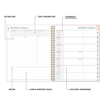 2027 Blue Sky Jelesa WeeklyMonthly Planning Calendar 8.5x11 0percent ...