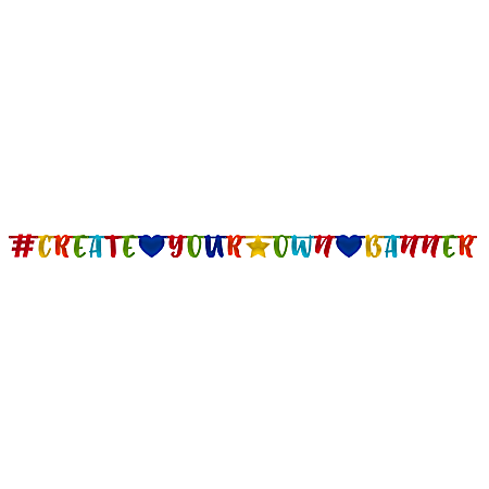 Amscan Create Your Own Banner Kit, 4-1/2", Rainbow, Set Of 140 Pieces.