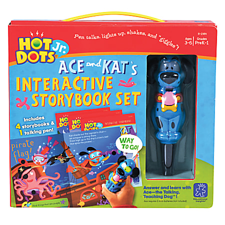 Educational Insights Hot Dots® Jr. Interactive Storybooks - 4 Book Set with Ace—the Talking, Teaching Dog® Pen