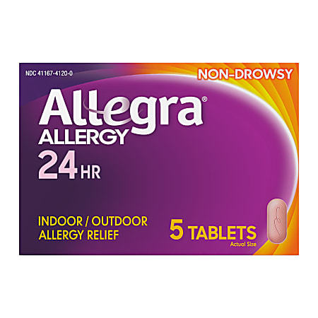 Allegra Adult Allergy Relief Tablets, Total Qty 5