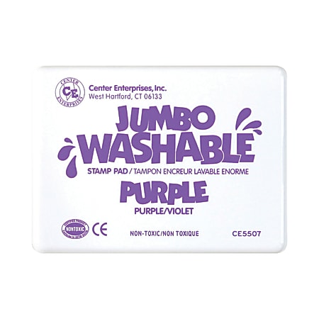 Ready 2 Learn Jumbo Washable Unscented Stamp Pads, 6 1/4" x 4", Purple, Pack Of 2