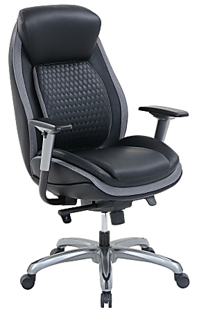 Shaquille O'Neal™ Zethus Ergonomic Bonded Leather High-Back Executive Chair, Black