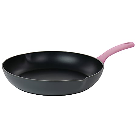 Oster Rigby Aluminum Nonstick Frying Pan With Pouring Spouts, 9-1/2”, Pink
