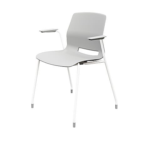 KFI Studios Imme Stack Chair With Arms, Light Gray/White