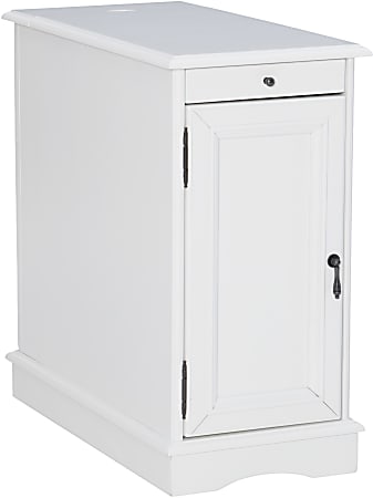 Powell Girotti Accent Table With Storage, 23-1/2"H x 12"W x 24"D, White