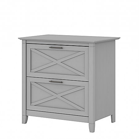 Bush Furniture Key West 30"W x 19-7/8"D Lateral 2-Drawer File Cabinet, Cape Cod Gray, Standard Delivery