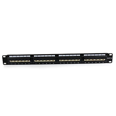 StarTech.com 24 Port 1U Rackmount Cat 6 110 Patch Panel - 45 Degree - 45 Degree - Patch panel - 24 ports - for P/N: 2POSTRACK42 - 4POSTRACK12U - 4POSTRACK25U - 4POSTRACK42 - RK960CP - RKQMCAB12 - RKWOODCAB12
