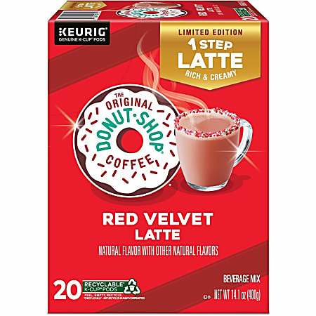 The Original Donut Shop® K-Cup, Pod One-Step Red Velvet Latte, Keurig Single Serve K-Cup Pods, 20 Count, 5000362053